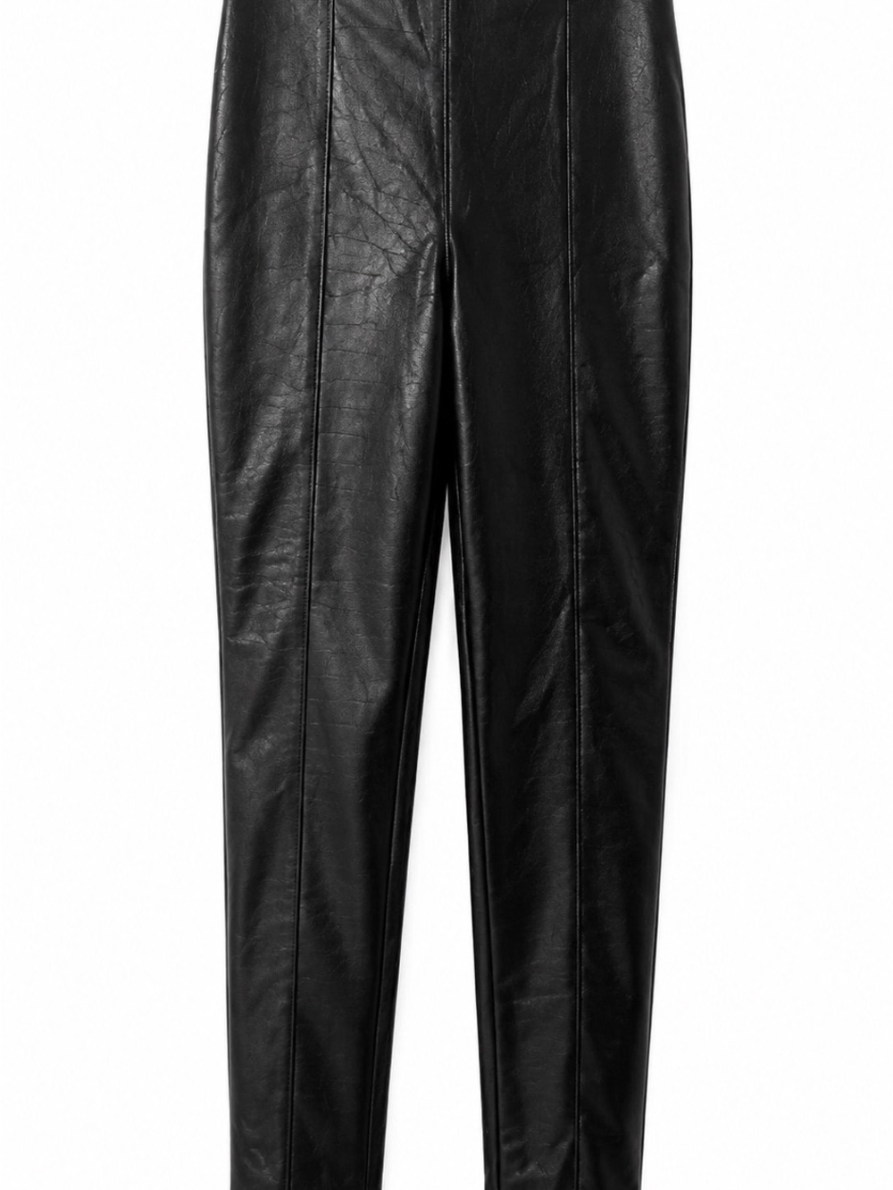 H&M Black Faux Leather Tapered Legging